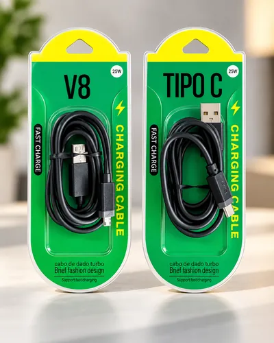 Cabo turbo 25W V8 ou Tipo C