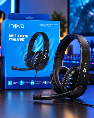 Headset gamer Inova com microfone